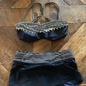 Athleta bandeau bikini with swim skirt